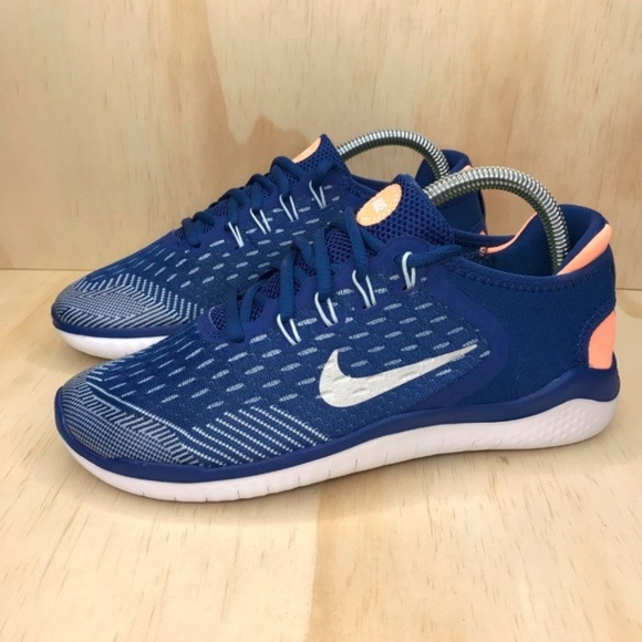 NEW Nike Free Run 2018 Gym Blue Silver - Picture 3 of 7